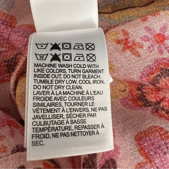 Lucky Brand Vibrant Floral Blouse Top Size Large - Picture 8 of 8